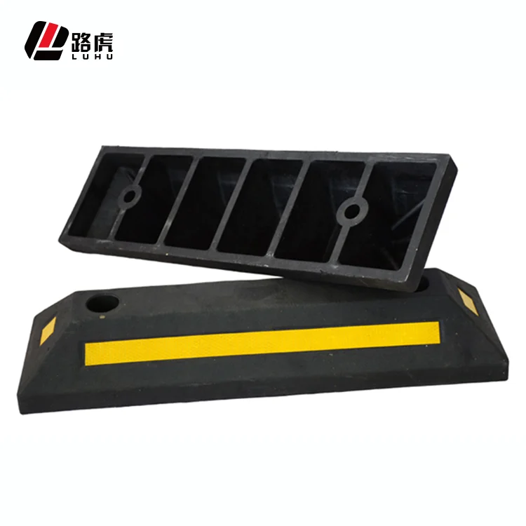 Wheel Stopper garage vehicle parking car tire Stopper heavy Rubber plastic single side Wheel Stopper