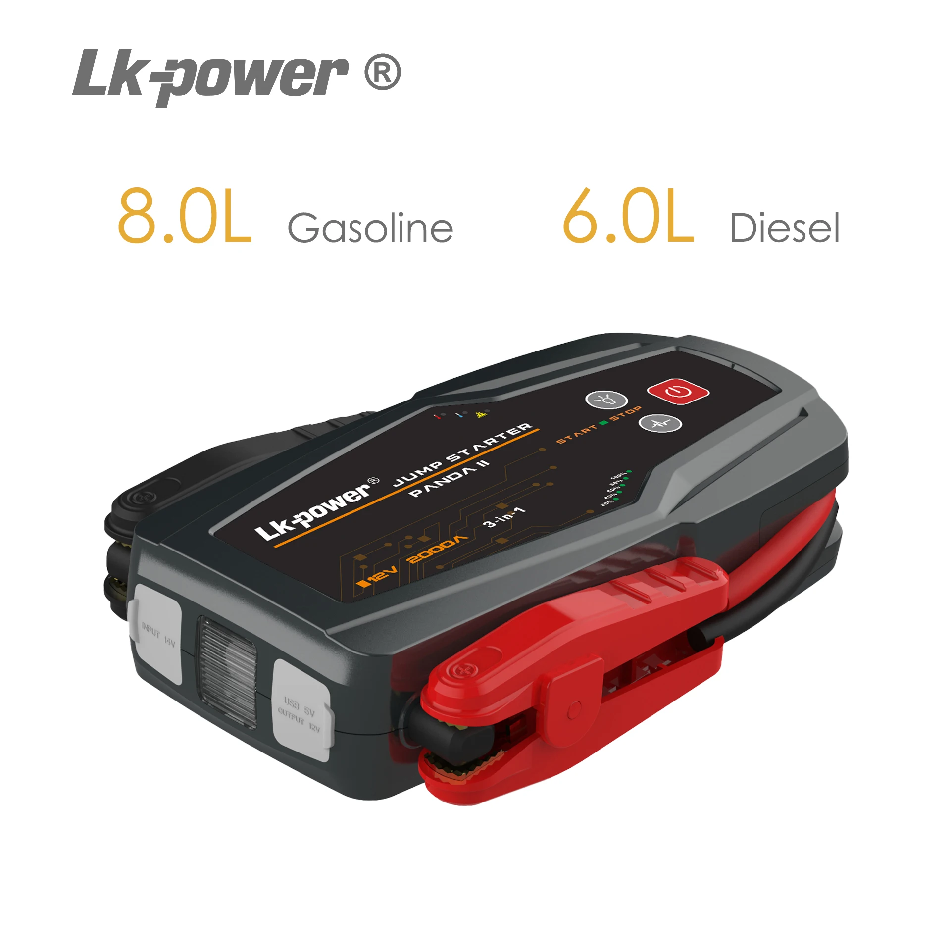 Promotion Multifunction 30000mAh 12V Jump Starter 2000A For 8L CARS