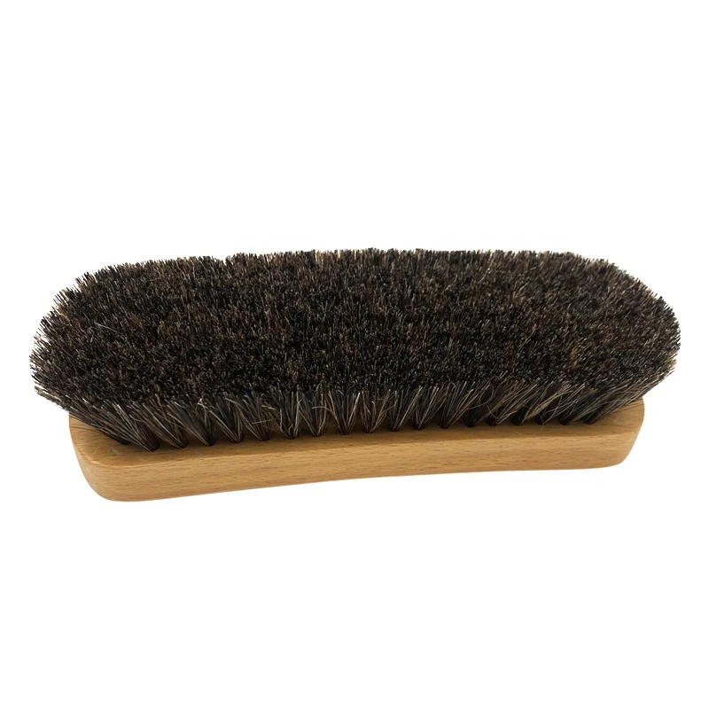 Wholesale LOW MOQ 100% Horse Hair Wood Shoe Cleaning Brush
