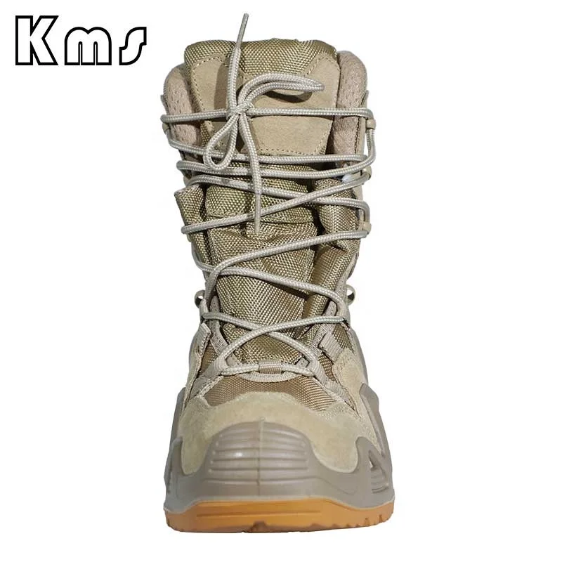 KMS Custom Wholesale Coyote Jungle Grain Leather Outdoor Hunting Botas De Combate Tactical Combat Boots For Men