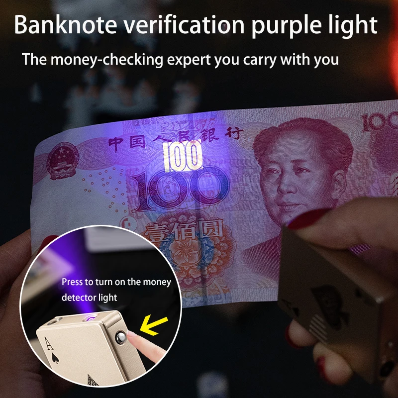 DEBANG New Creative Poker windproof Jet Torch lighter Green Flame Butane  lighter