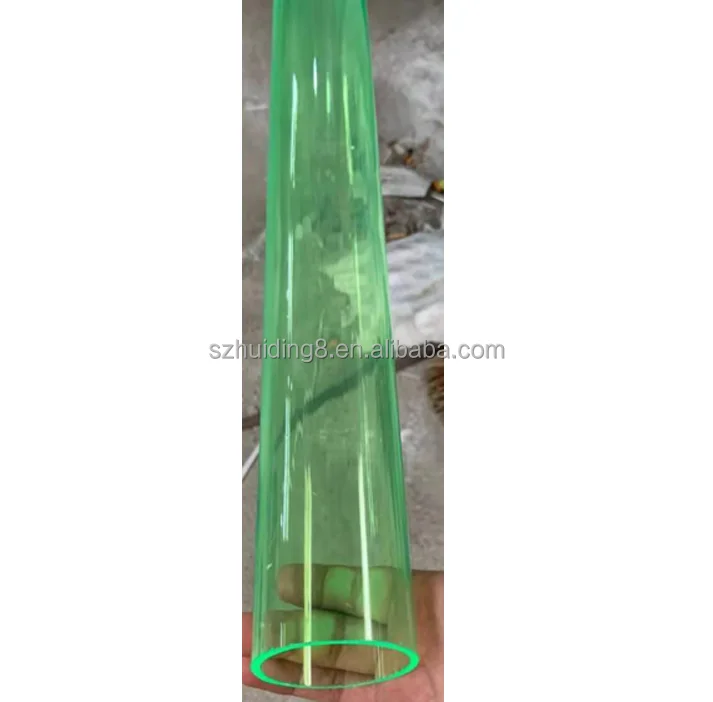 Customized Size Any Color Plastic Tube/Clear Acrylic Transparent green Round Tube/PC Fluorescent green Pipes