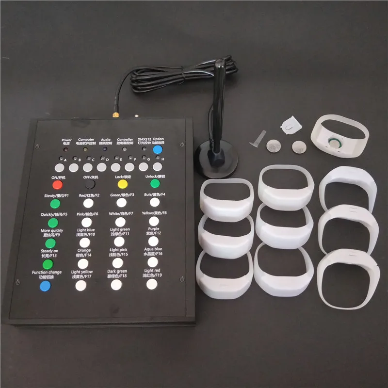 15 Colors Remote Controlled Changing LED Silicone Bracelets Light Up Wristband