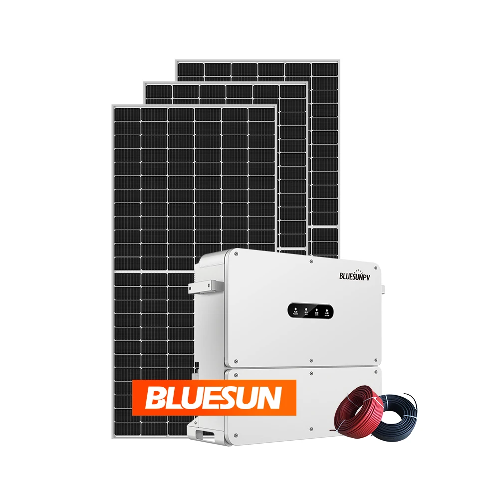Bluesun Home Systems 50KW Solar Grid Tie 10kw 20KW 30KW Inverter PV Panel Power System 15KW Off with MPPT Controller