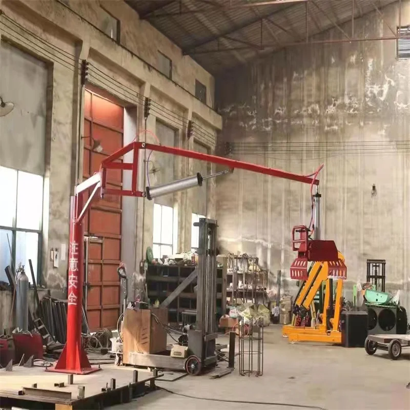 Mobile counterbalance crane truck load assisted mechanical arm pneumatic mechanical gripper cement fertilizer handling machine