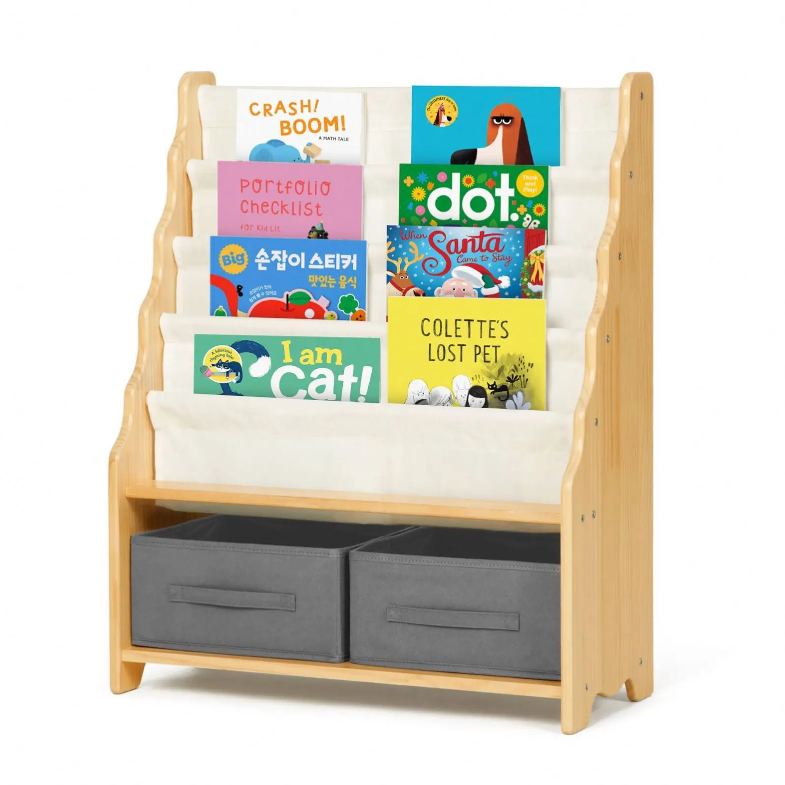 Home Furniture Montessori Bookcases Wood Kid Book Shelf For Home Toddler Nursery Decor Shelves Bookshelf