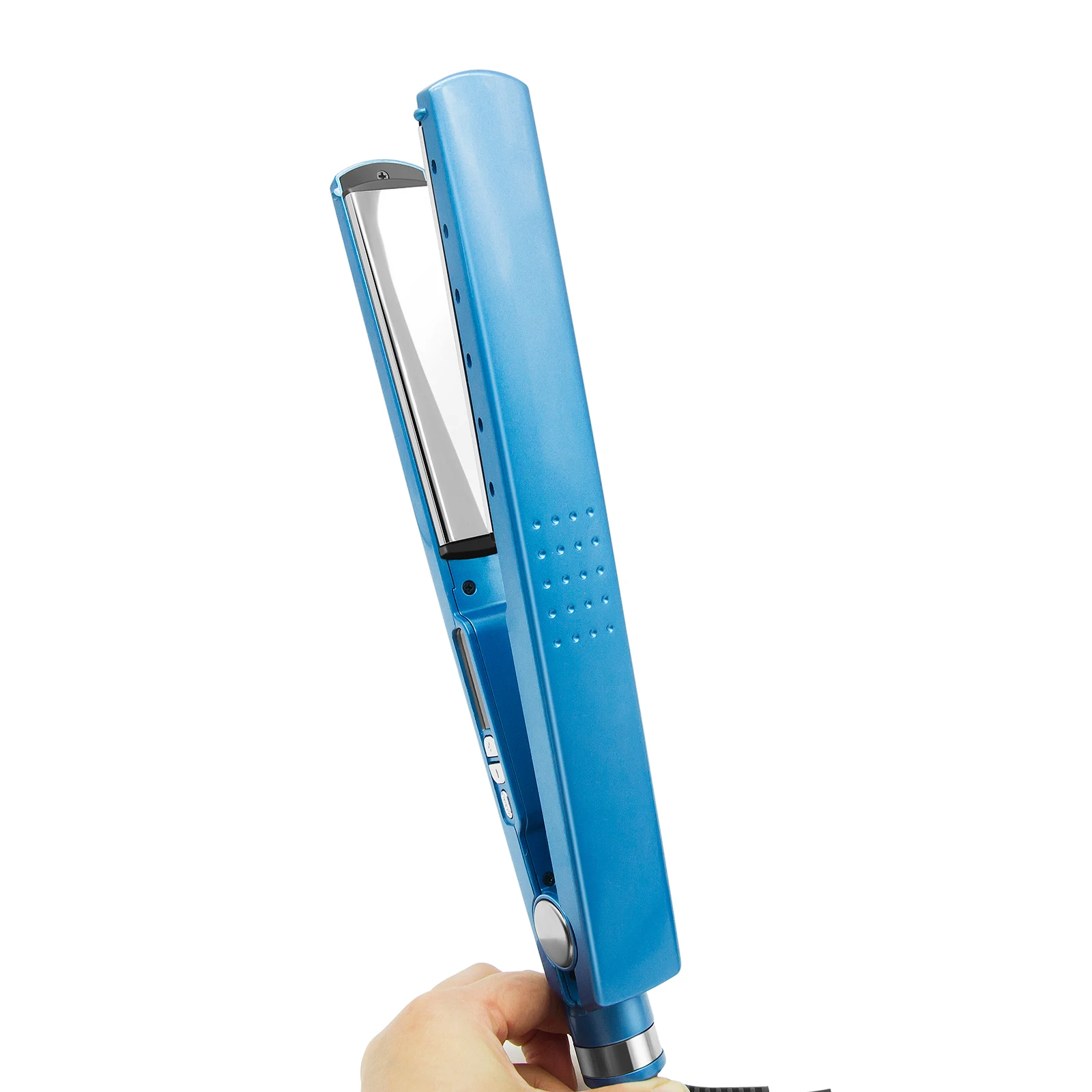 Professional Blue Hair Straightener Nano Titanium Plate 450F Temperature Fast Hair Straightener