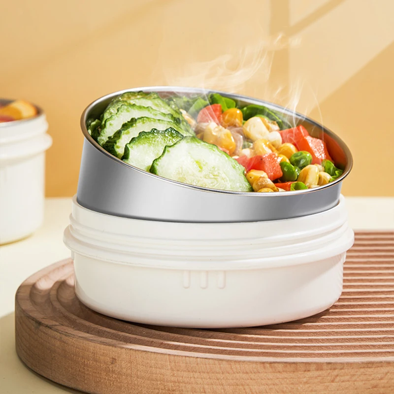 3 layer insulated vacuum metal Stainless Steel Portable Kids lunch box thermos food flasks food warmer for School