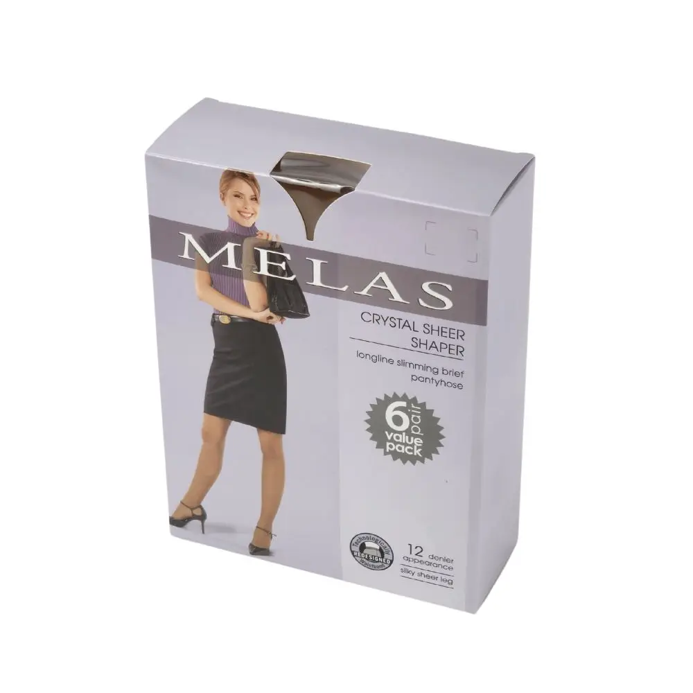 Recyclable Customized Packaging and Logo Printing Retail Womens Underwear Packaging Box with Window for Silk Stockings