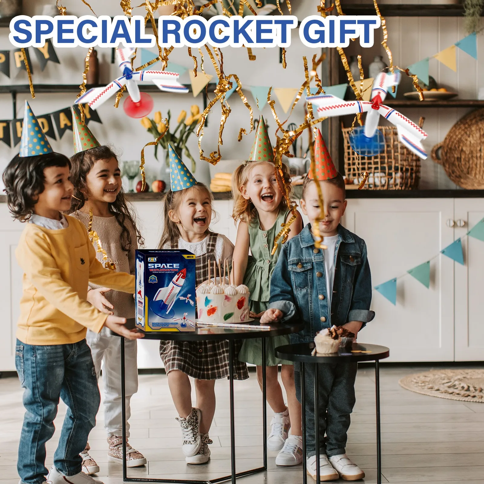 New Electric Foam Flying Rocket Toy Model Outdoor Sports Game Aerial Launcher Toy Set Air Rocket Launcher Rocket Toy For Kids