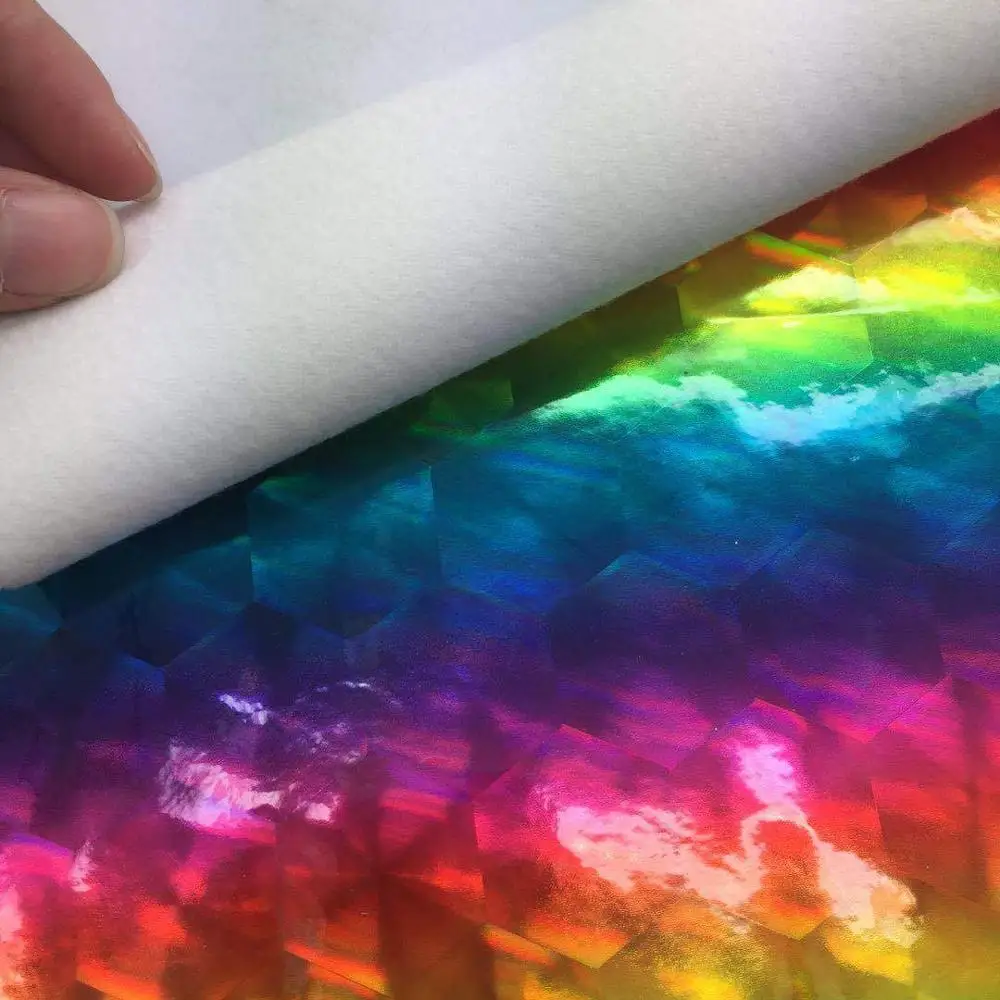 Soft Rainbow Pattern Mirror Laser Artififcial Leather Handbag  Fabric