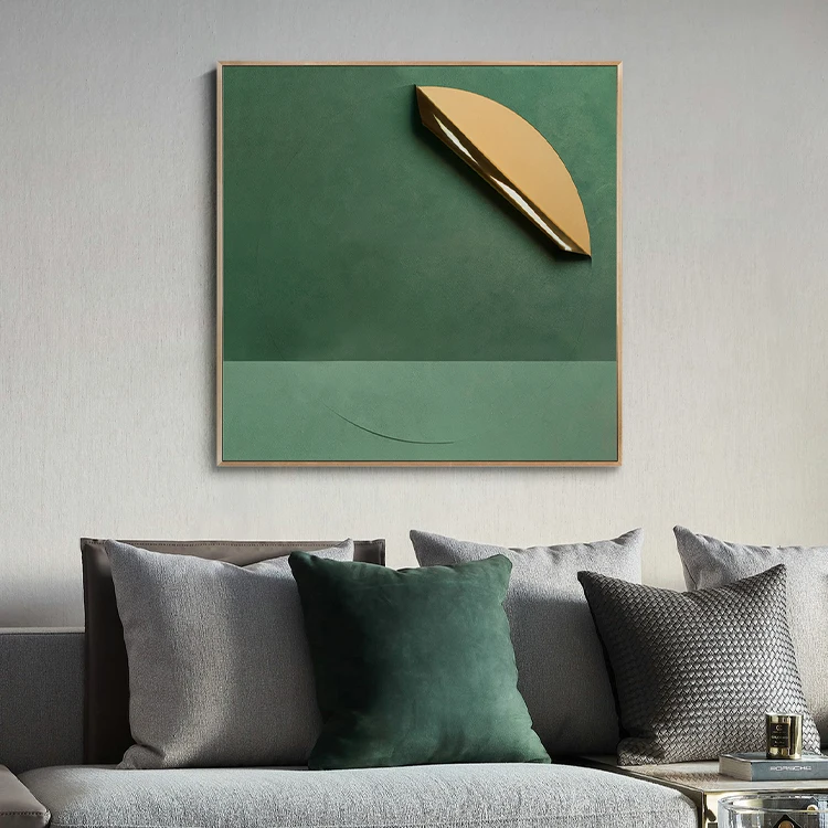 Professional Artist Design Modern luxury Framed 3D Artwork Home living room interior Metal stainless steel wall art decor