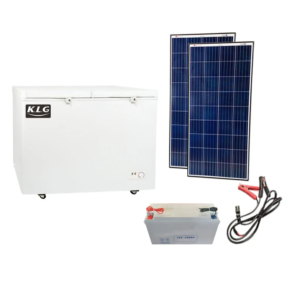 DC 12v-24v  room 308L half freezer half cooler Solar deep chest solar freezers