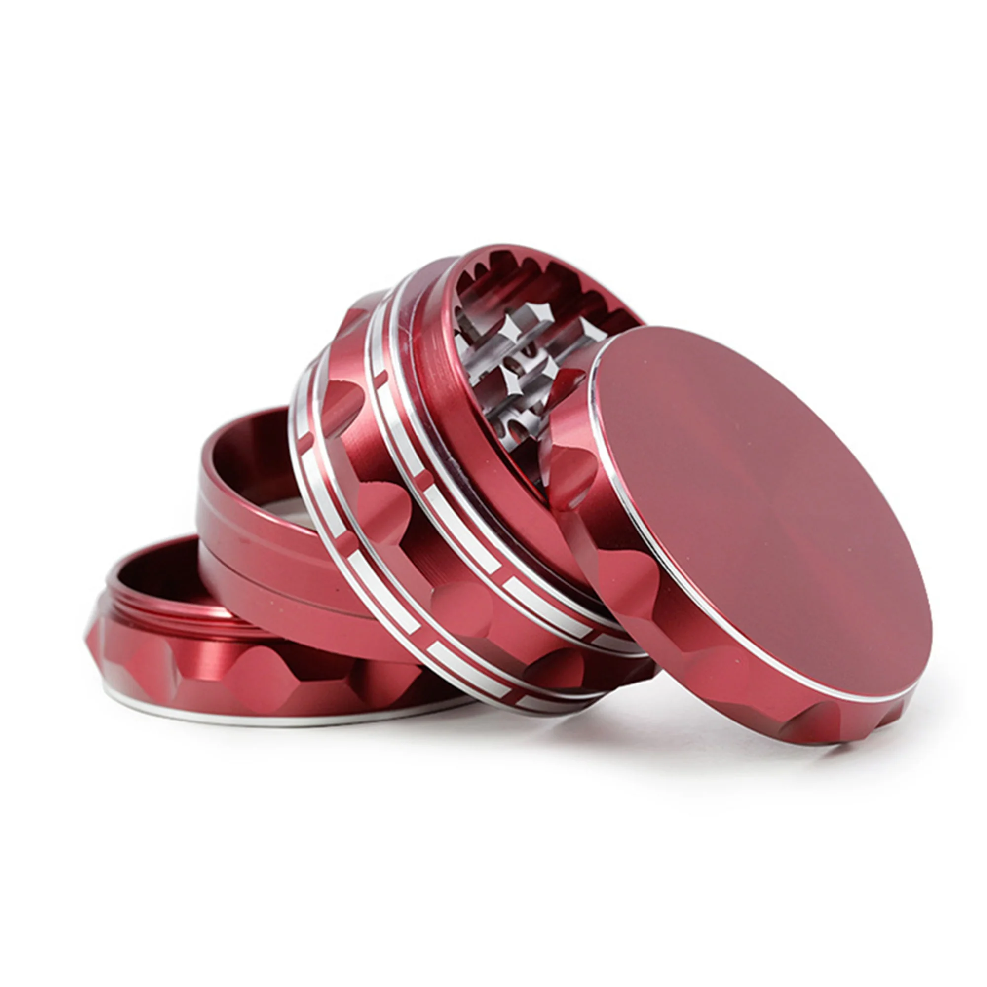 
Sharp Concave Polygon Herb Grinder New Style 4Parts Aluminum 6Colors Dia 63mm Tobacco Crusher 