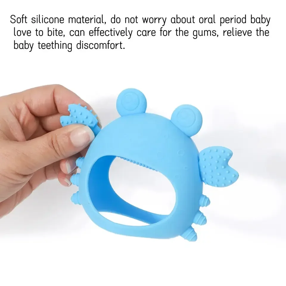 Eco Friendly Silicone Crab Soft Baby Teether Anti eating Hand Grinding Teether Toys Baby Teething Toys Silicone