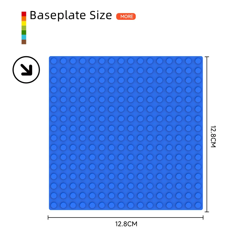 Bebricks 81009 Baseplate Series 16x16 Holes Building Bricks for Kids 12.8*12.8cm Compatible Plate 91409