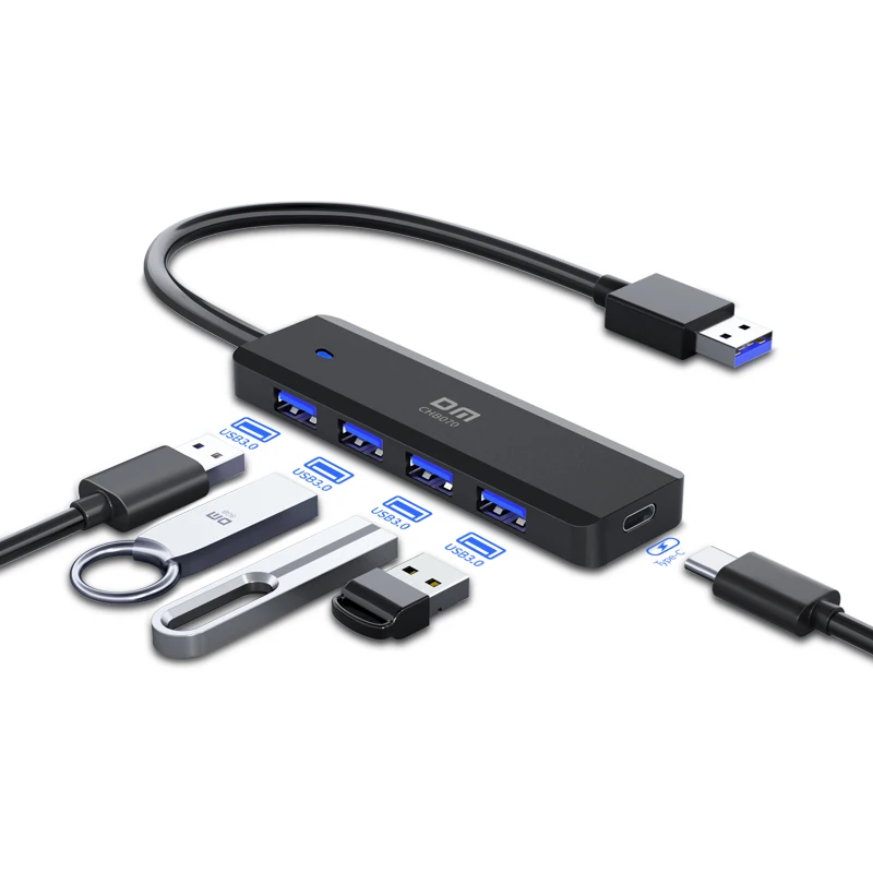 USB3.0 High speed 4-port Hub 5-in-1 HUB for Notebook PC Converter Extension Cable 0.2m CHB070