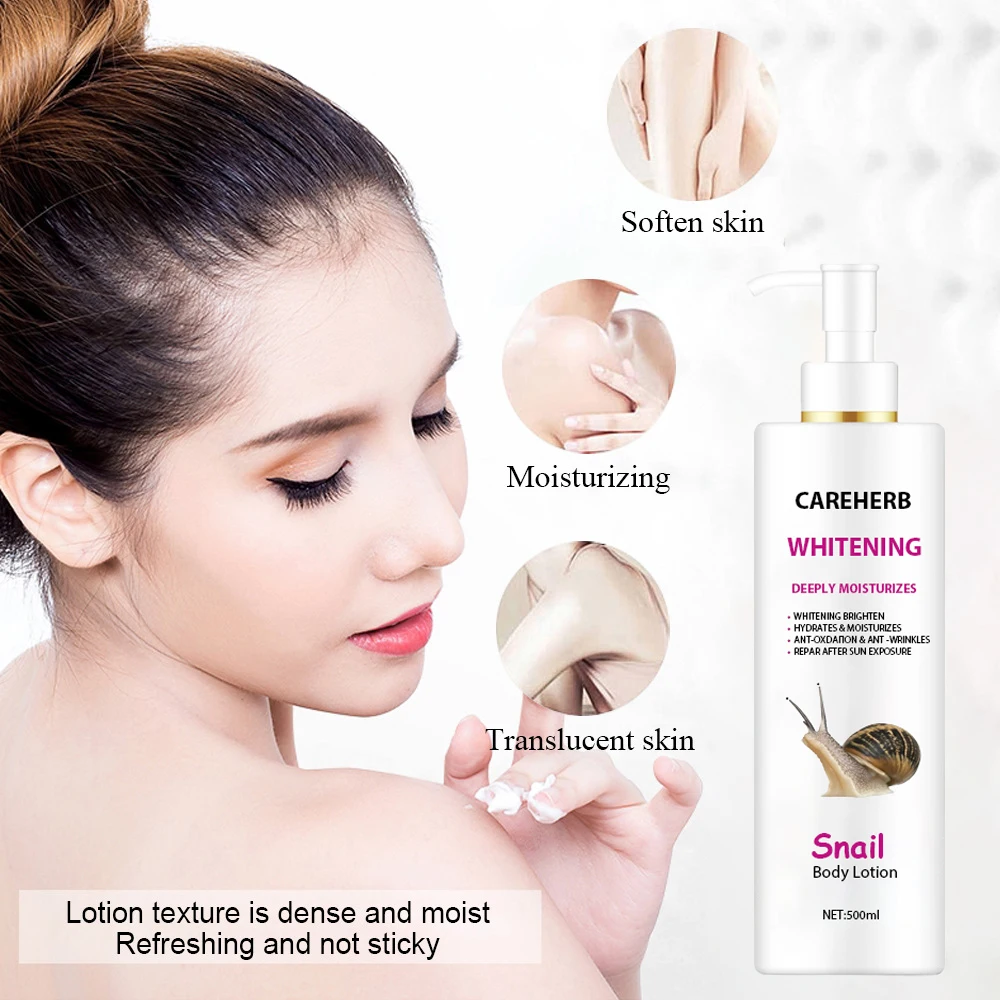 Halal Cosmetic Custom Moisturizing Cream Lightening Brightening Fast Whitening Snail Body Lotion for Women Dry Skin