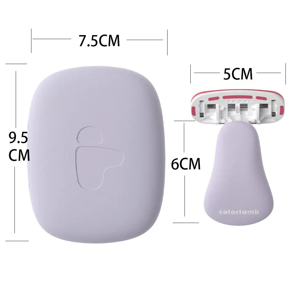 Colorlamb Mini Portable 5 Layer Blades Razor Women Bikini Leg Hair Private Body Shaving Razor With Soap Cartridge