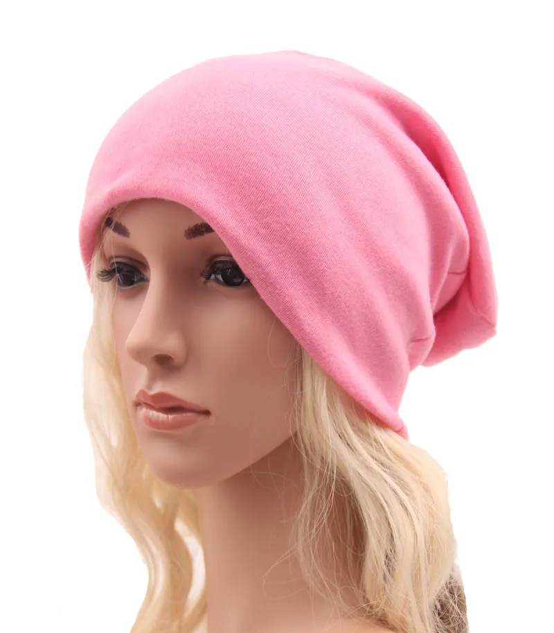 Casual Loose Solid Color Hedging Sports Hip Hop Cotton Design Beanie Knitted Hat For Women
