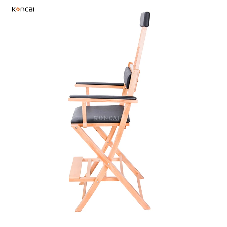 KONCAI FAMA factory Professional Wooden Makeup Chair with headrest Salon Beauty Director Chair KC-IN01