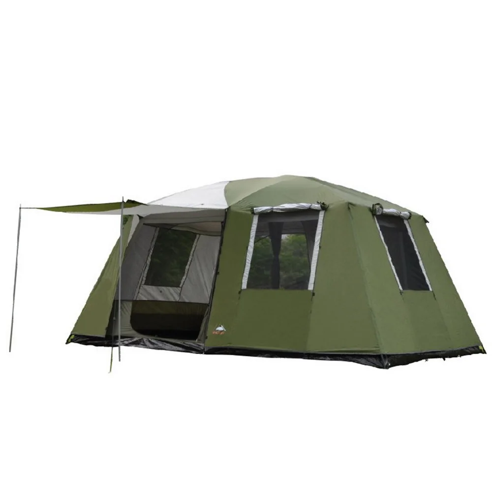 Large 2 Rooms 1, Living Room Luxury Family Camping Tent For 6-12 Persons Automatic Instant Outdoor Waterproof Glamping Tents/