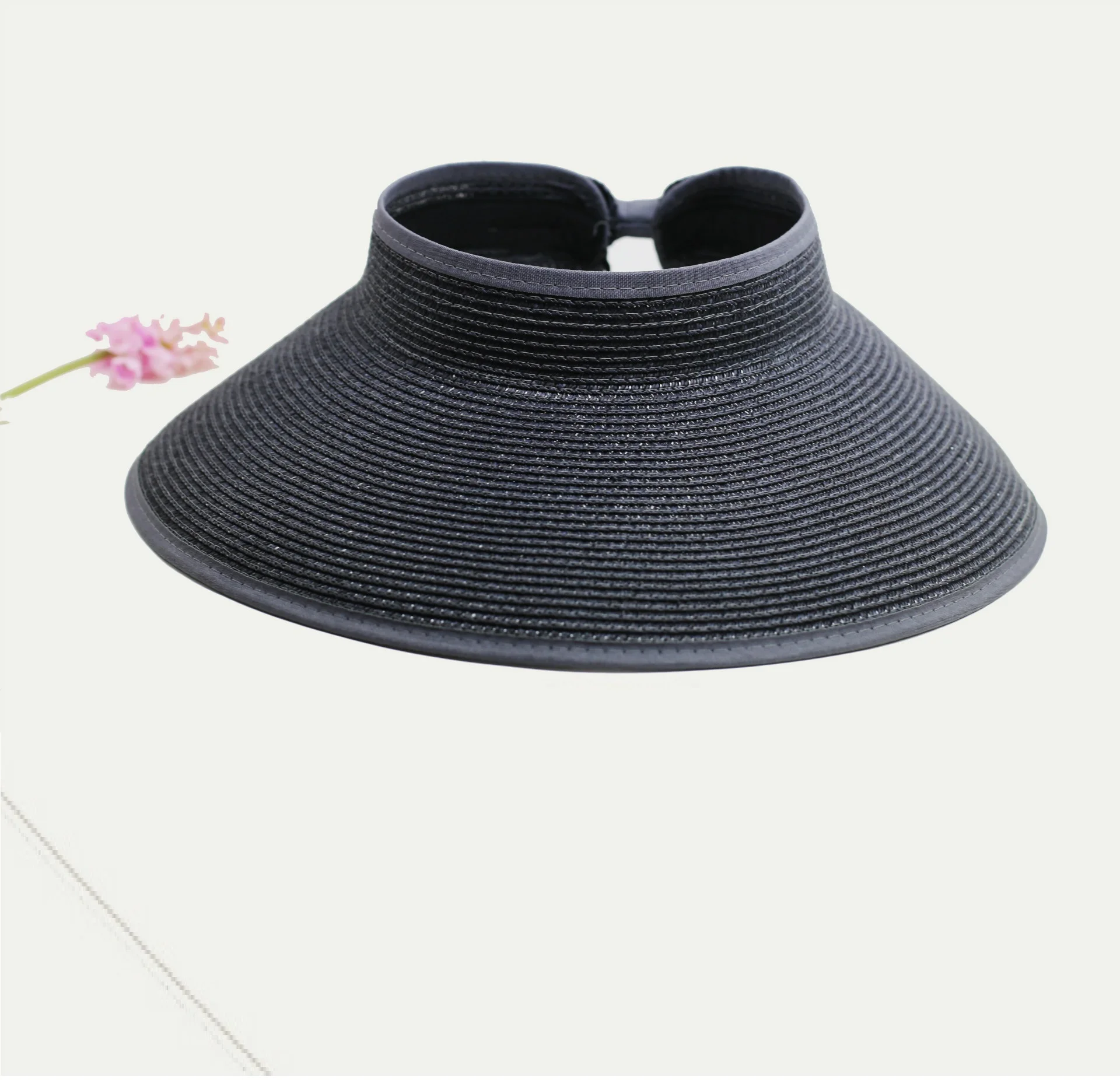 Roll-up Foldable Straw Golf Visor Hat Wide Brim Sun Visor Hats Beach Hats