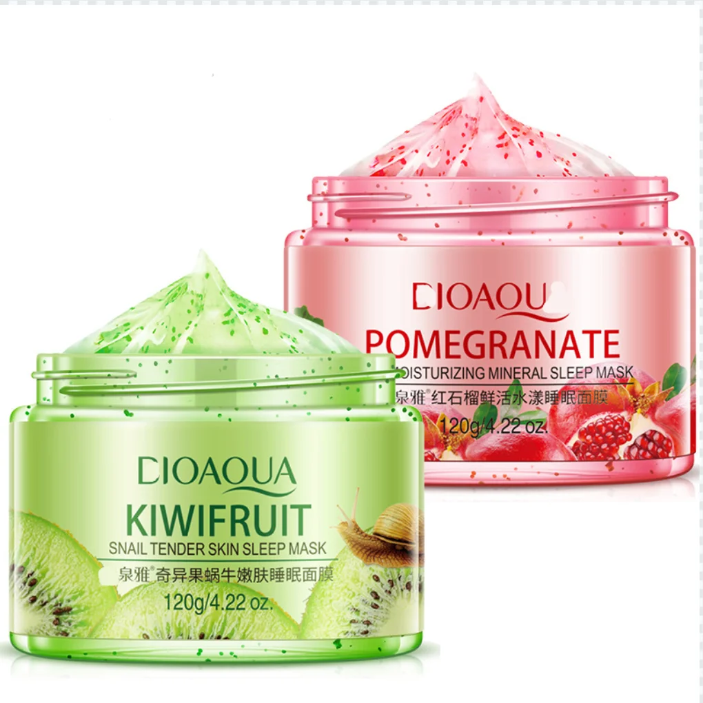 
Private label Sleeping Mask No-Wash Pomegranate Kiwif Fruit Face Masks Skin Care For Moisturizing Soothing Repair Night Cream 