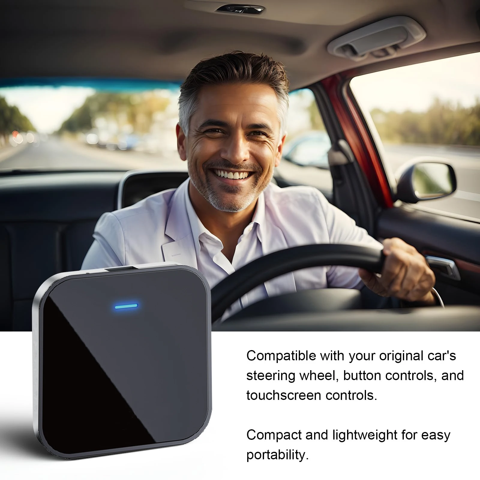 CarPlay Wireless Adapter for Factory Wired CarPlay 2024 Upgrade Plug & Play Dongle Converts Wired to Wireless for Cars from 2015