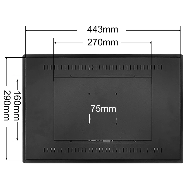 VESA embedded mount 19.2 inch Snap-in Lcd Monitor Non Touch for industrial display with VGA HD-MI cable Metal casing TFT