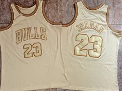 Wholesale Custom Top Quality Embroidery Retro Limited Edition No. 23 Golden Basketball Jersey