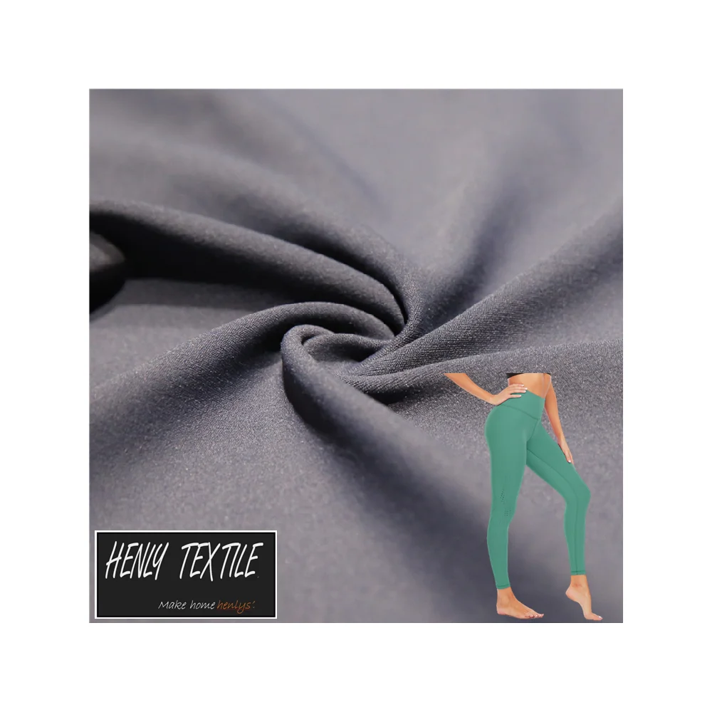 HTCF220403 BIODEGRADABLE RECYCLE FABRIC 88%RECYCLE NYLON 12%SPANDEX 230GSM KNITTED INTERLOCK FABRIC FOR LEGGING YOGA