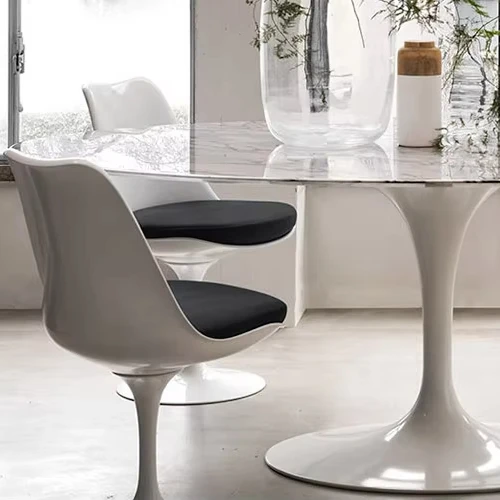 Luxury Ceramic Tile Top Dining Tulip Table Round Nordic Ceramic Tile Top Dining Table And Chair Set