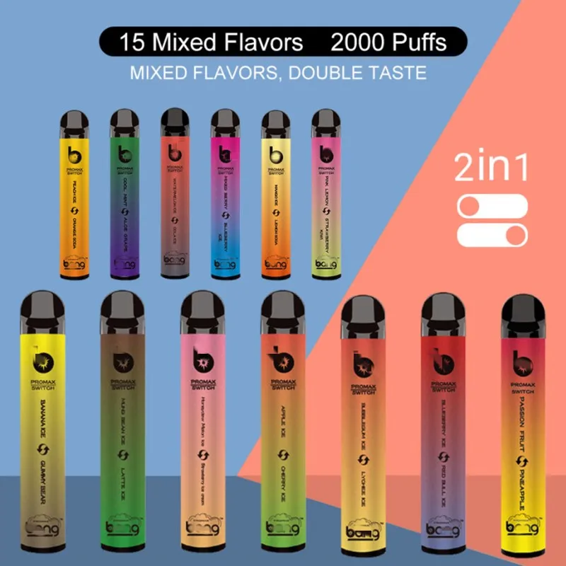 2021 Best seller double tastes disposable Vape Pen 2000 Puffs Disposable Pod 2 Flavors in One
