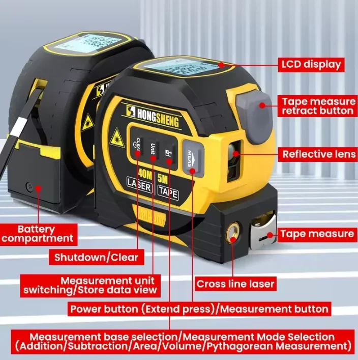 Wholesale Durable Using 3m/5m/7.5m/8m/10m Length Measurement Meter digital Tape Measuring
