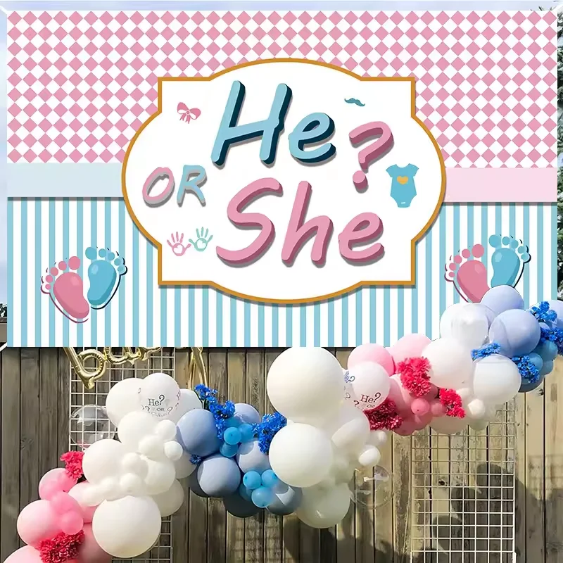 Gender Reveal Party Supplies Boy or Girl Background Gender Party Reveal Banner Baby Shower Photography Photo Booth