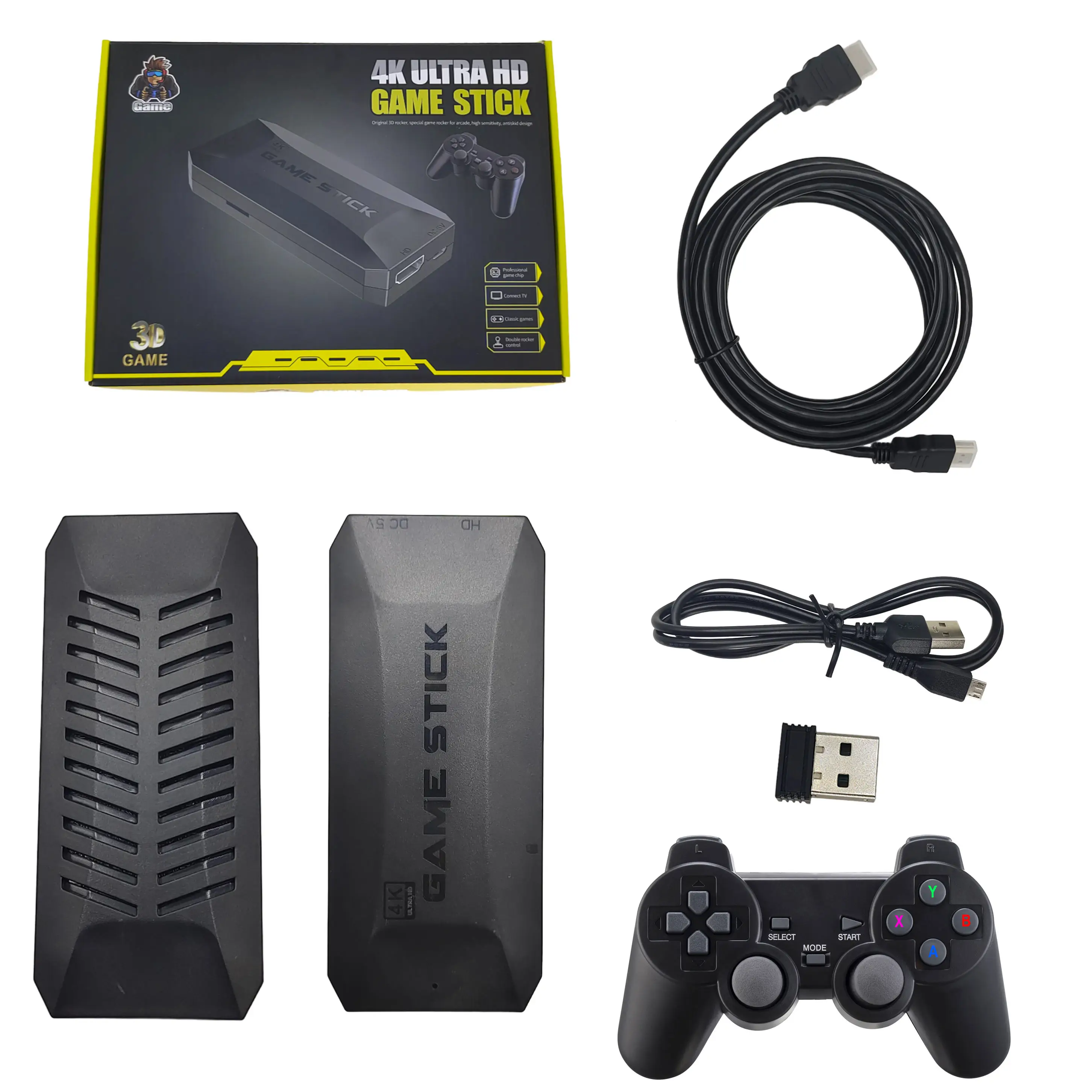 Newest design M16 Game Stick 4K HD  output TV Game Console 64GB 20000+ Retro Classic Support 25 Simulators Video Game console F