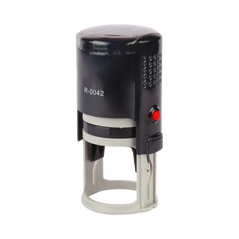 Free sample Factory directly sell custom logo round 42mm office used self inking rubber laser stamp.