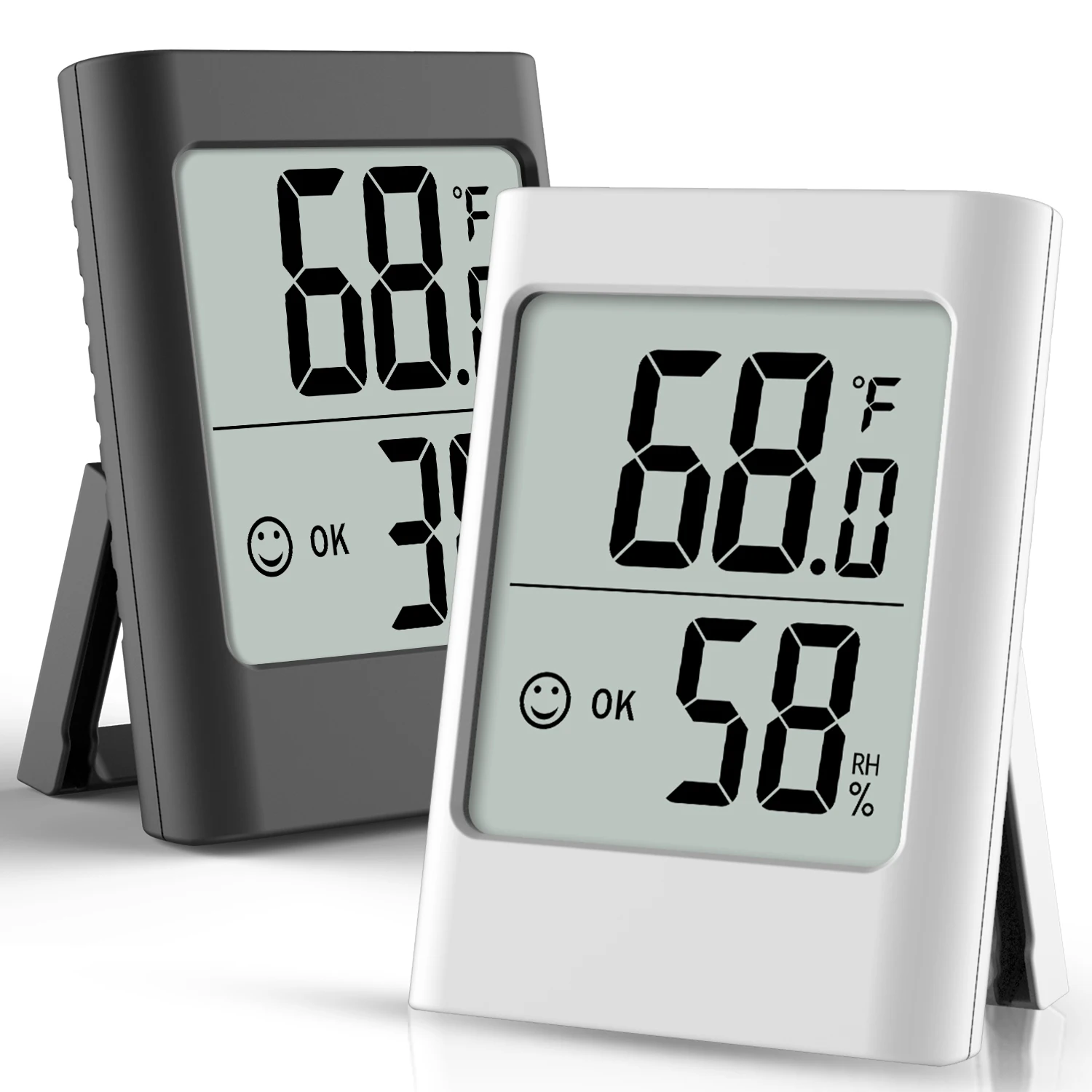 Digital Room Indoor Thermometer Hygrometer Temperature Humidity Recorder Thermo-Hygrometer with Magnet Comfort Level
