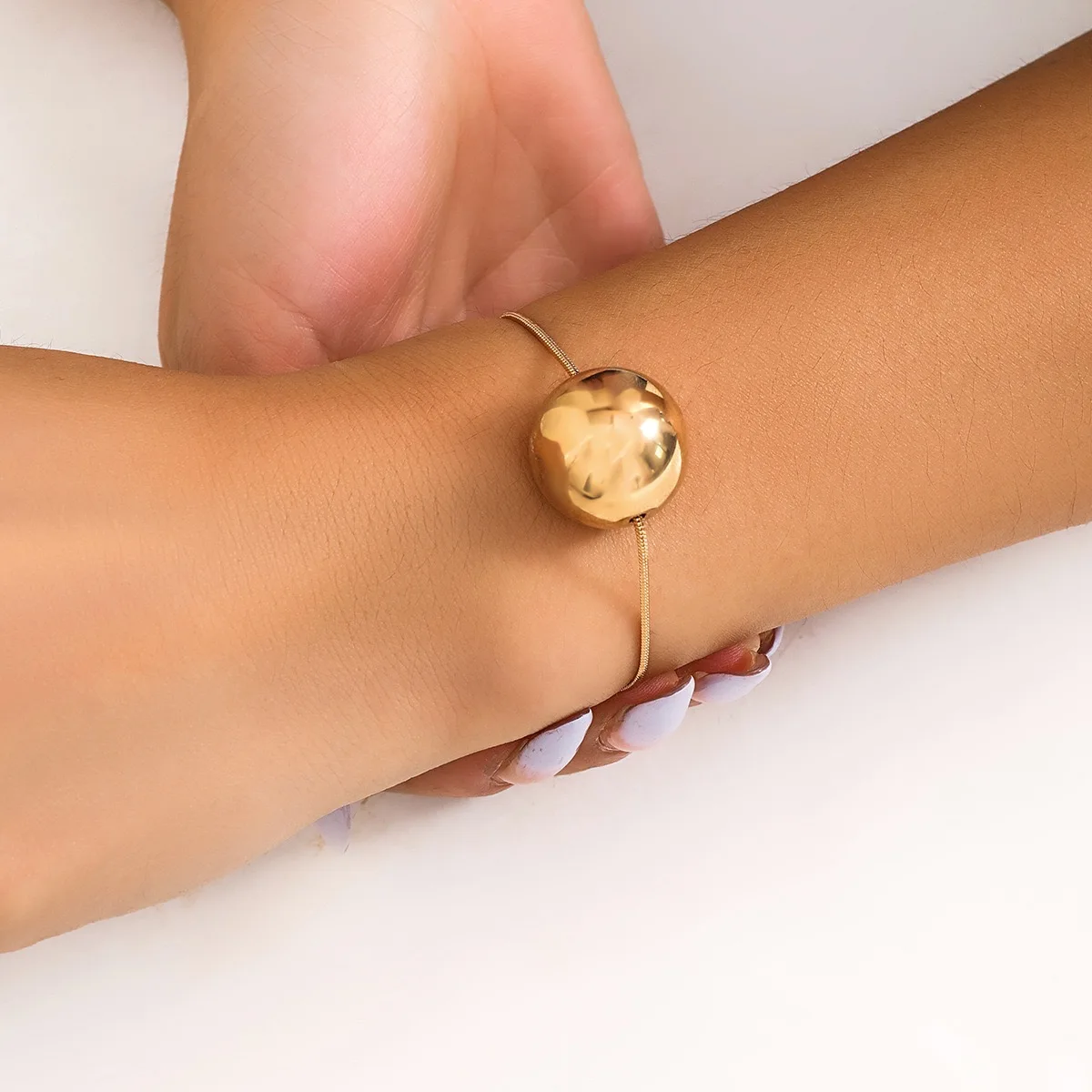 Big Bead Ball Pendant Choker Necklace Earrings Jewelry Set Snake Bone Chain Necklace Gold Ball Necklace Body Chain Jewelry