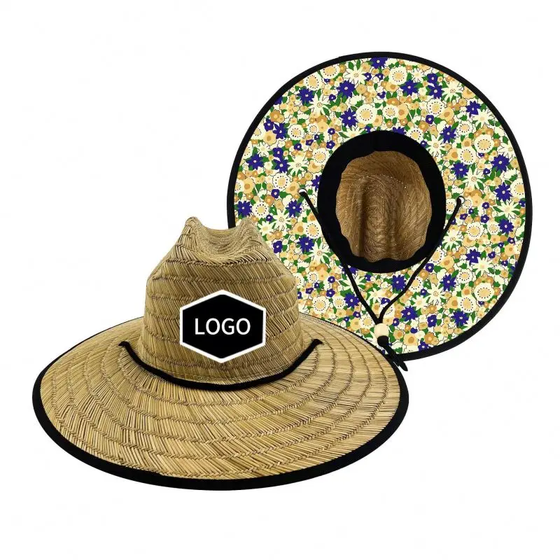 wholesale Playa Sombrero De Paja Para Hombre Verano Mexican Flag lifeguard beach Straw Hat for men women