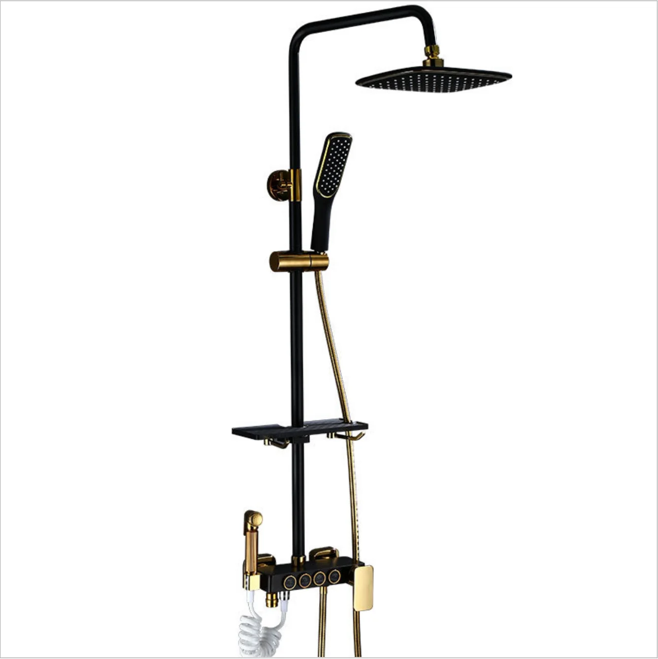 Тонкий хромированный квадратный настенный дождевой Душ из нержавеющей стали для ванной, распродажа, белый свет, Темный