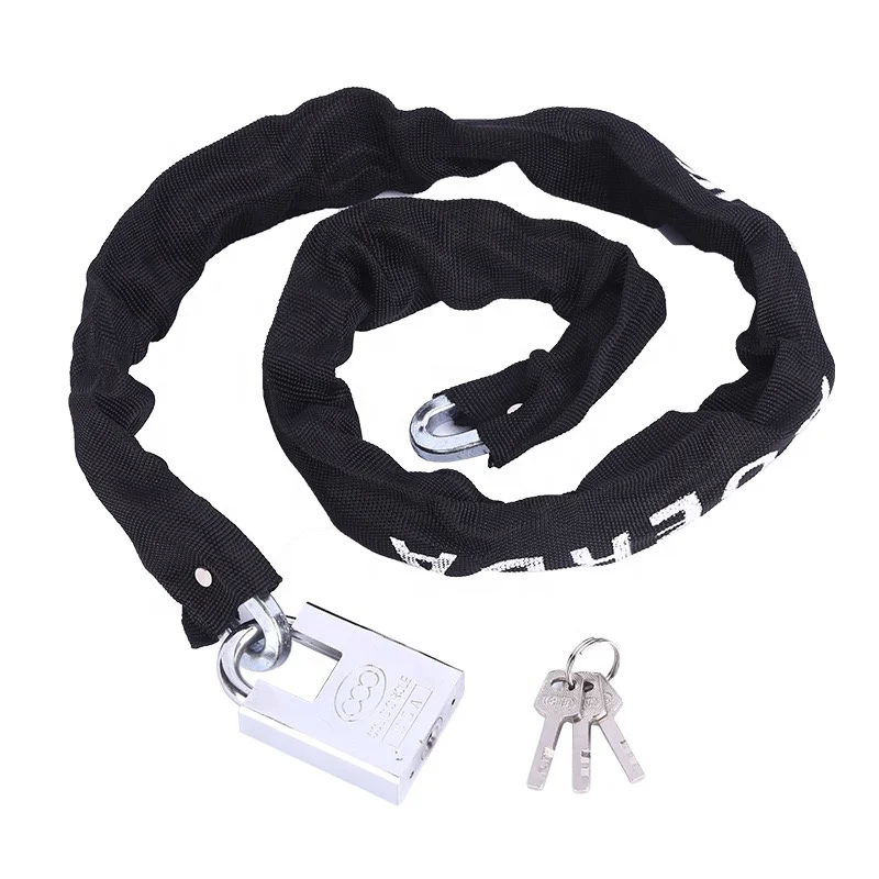 Girdle cloth chain lock Motorcycle electric car cloth lock thick 8MM girdle chain lock