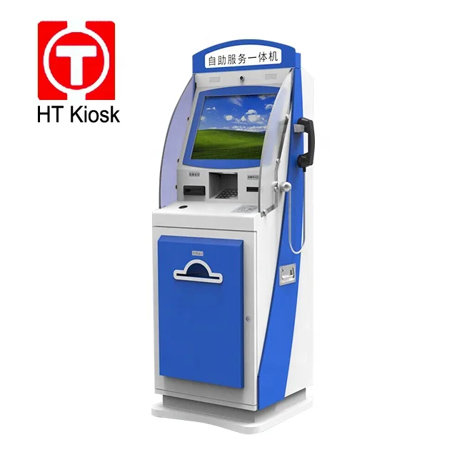 19 inch Patient Check In Kiosk Health card dispenser kiosk card reader thermal printer self service terminal machine
