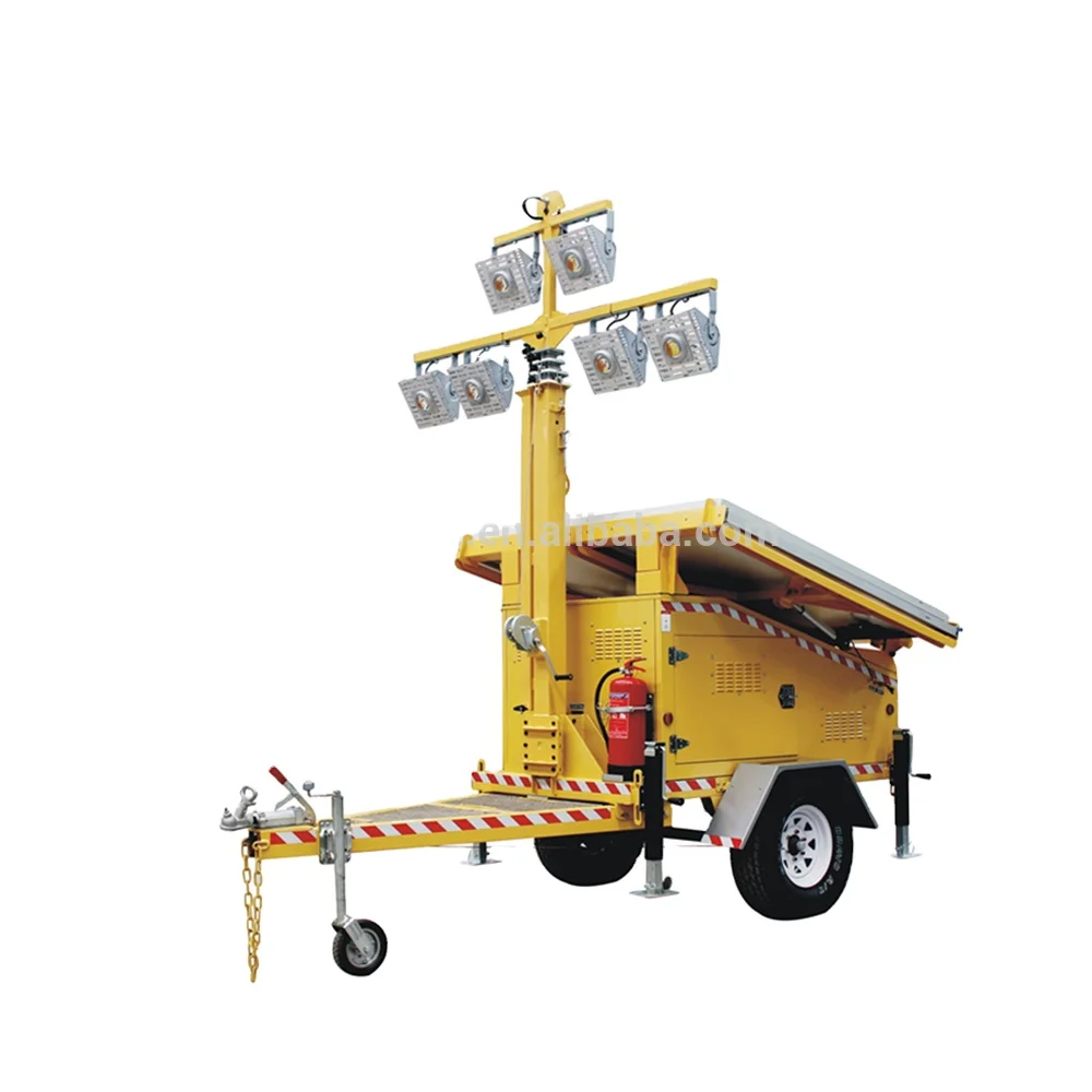 MO-4260-6 EZITOWN solar Power light tower led outdoor light 6 LED Lamp Wattage 80w manual raise