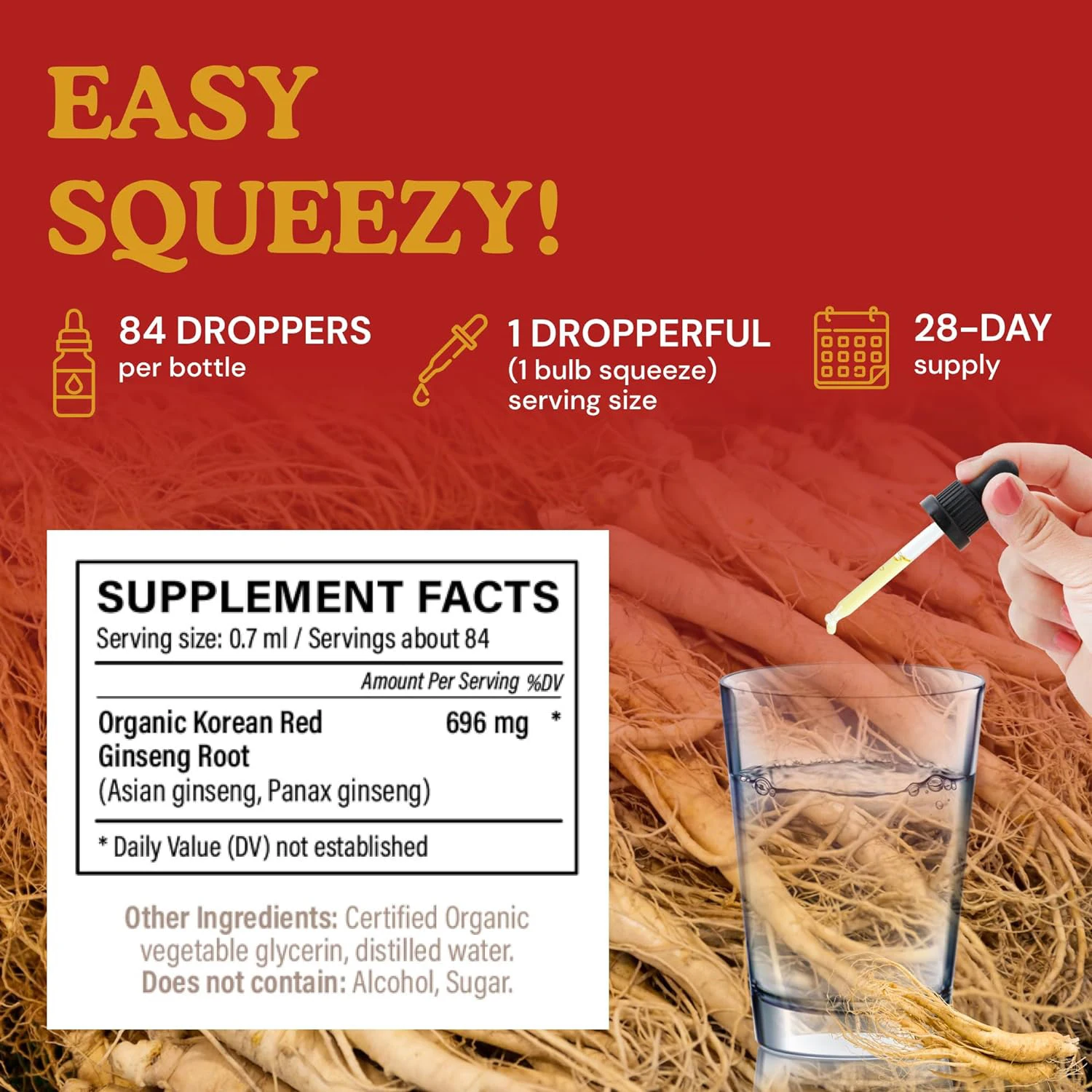 OEM Wholesale Organic Ginseng Panax Korean Red Panax Ginseng Extract Liquid for Energy Boost & Cognitive Function Focus