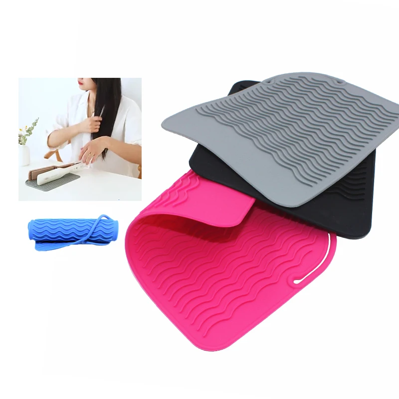 Anti-heat Pad With Wave Lines Silicone Heat Resistant Mat For Flat Iron Straightener Curling Hair