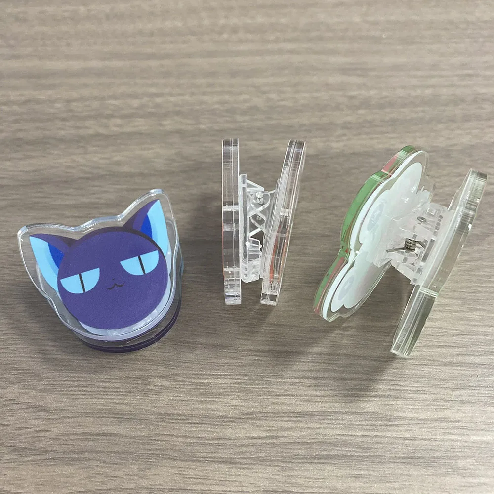 Custom design creative plastic paper clip anime acrylic clip for office school stationery