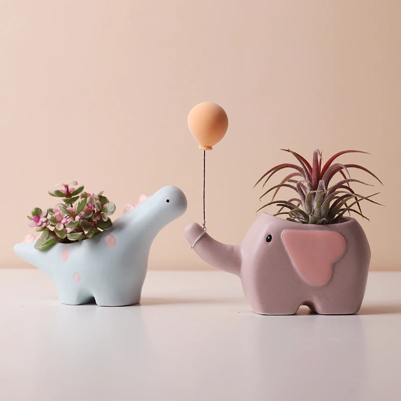 Nordic Style Cute Animal Flower Pot Elephant Pot Ceramic Pots for Indoor Plants