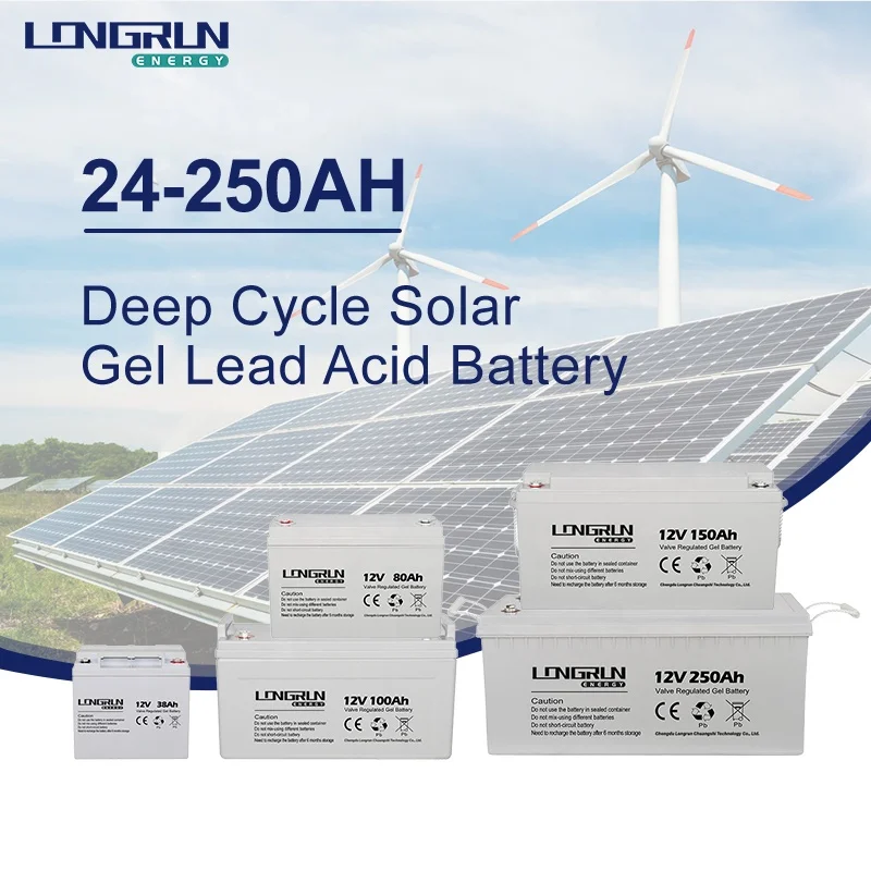 Deep Cycle Solar Gel Battery 12V 100ah 200ah 250ah 24ah Rechargeable Gel Lead Acid Battery Solar Storage Power System Battery